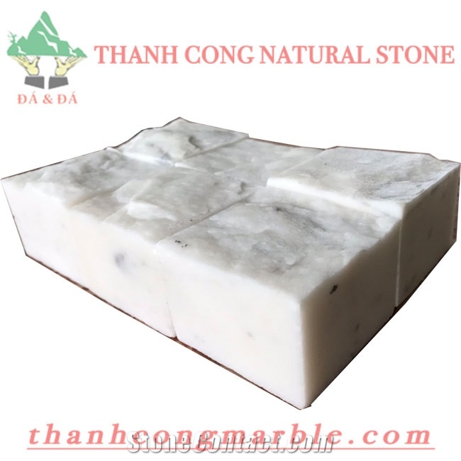 Ivory White Marble Cube Stone