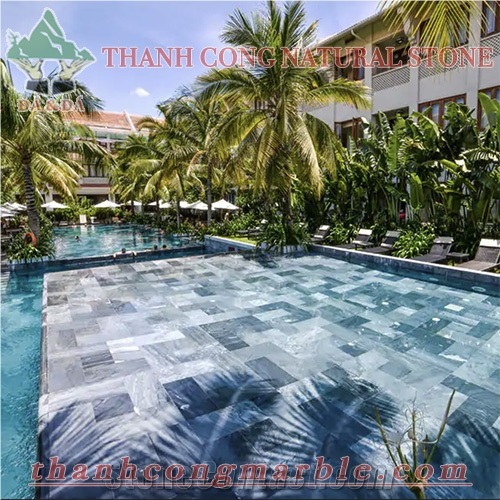 Silver Grey Stone Pool Pavers
