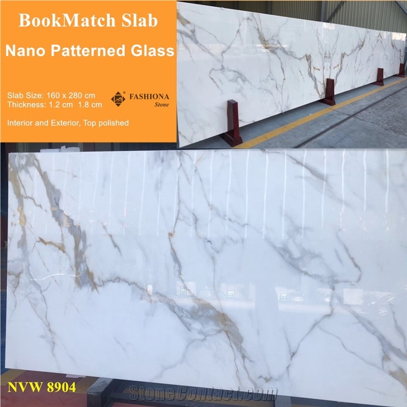 Nano Patterned Glassmarble, Book Match Slab