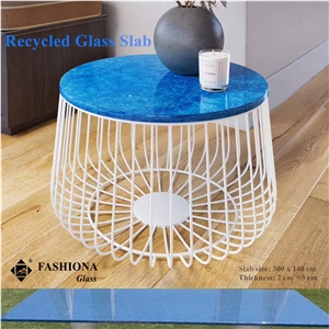 Translucet Recycled Glass Table Interior,Exterior