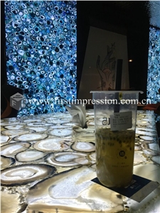 China Yellow Agate Semiprecious Stone Slabs