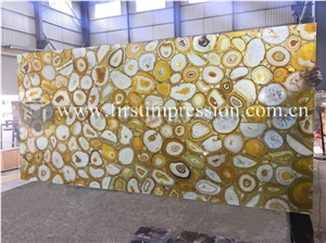 Luxury Yellow Agate Gemstone Slabs,Tiles