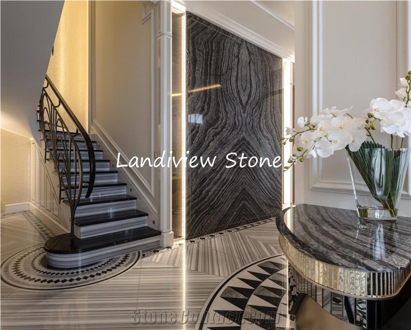 Ancient Wood Grain Marble Silver Wave Marble Tiles