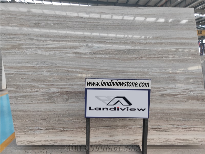 Crystal Wood Grain White Vein Marble Tiles Slabs