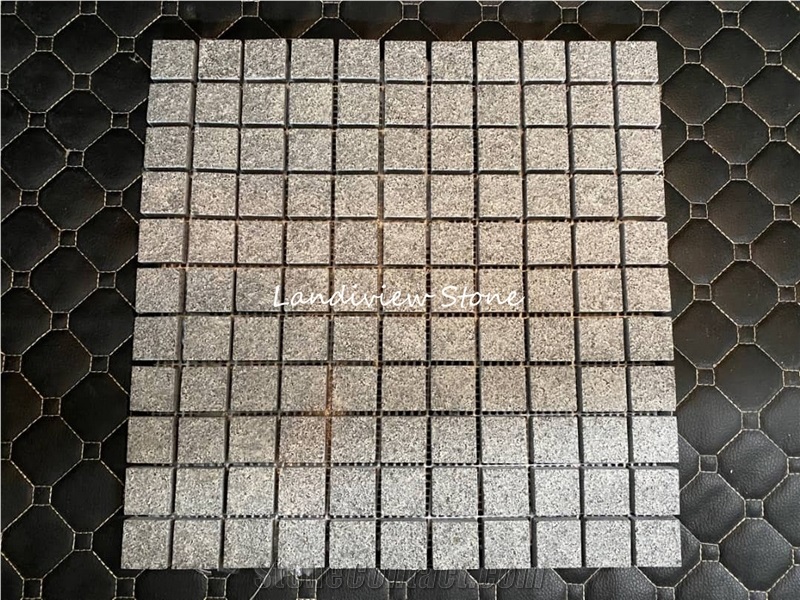 G654 Granite Mosaic Impala Black Flamed Tiles