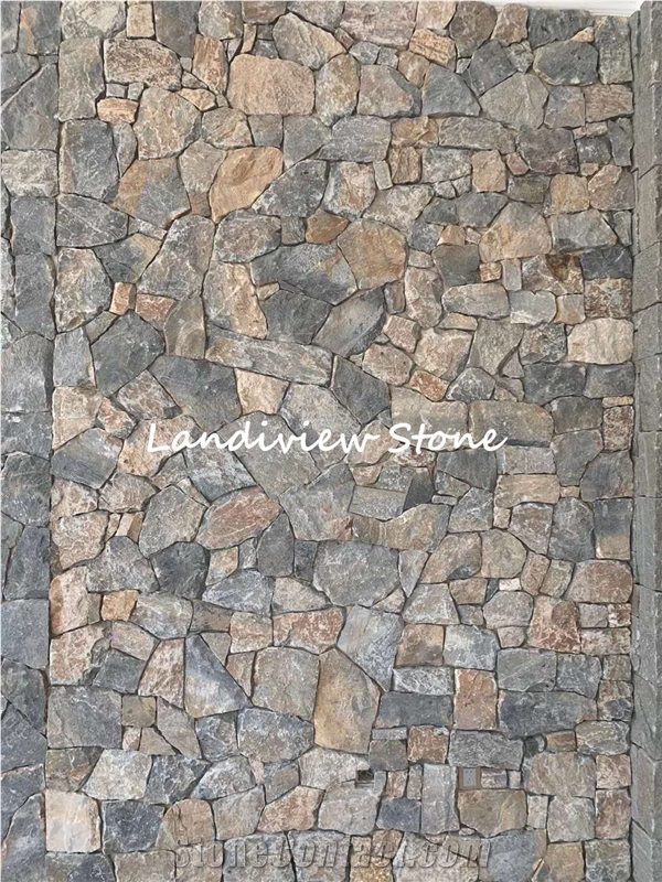 Iron Rusty Split Face Slate Wall Panels Ledgestone