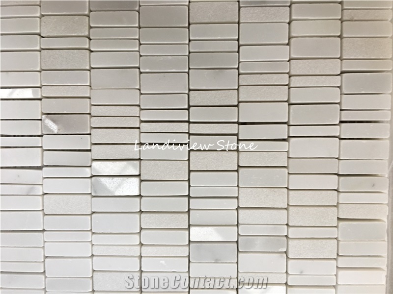 Oriental White Mosaic Snow White Marble Strips