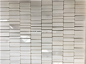 Oriental White Mosaic Snow White Marble Strips