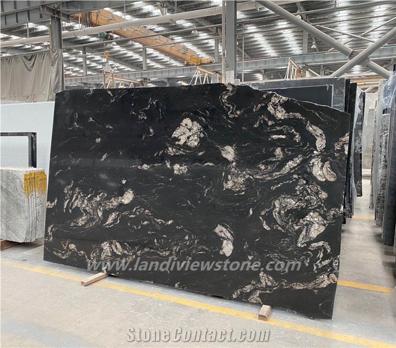 Royal Ballets Grau Cosmos Black Granite Slabs Tile