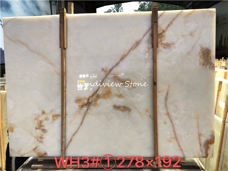 Snow Pure White Onyx Kitchen Worktop Bench Bar Top