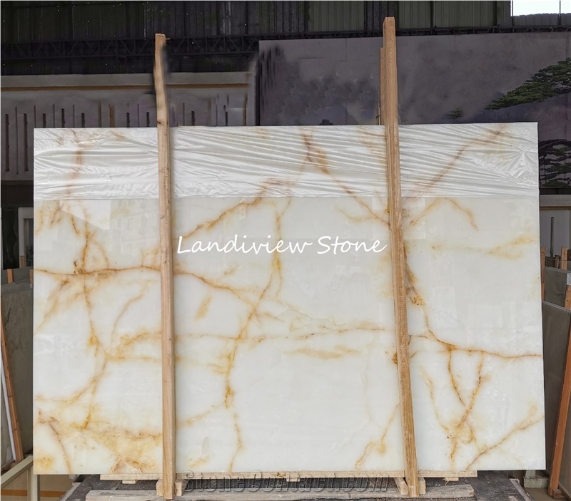 Snow Pure White Onyx Kitchen Worktop Bench Bar Top