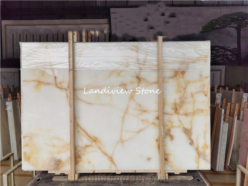 Snow Pure White Onyx Kitchen Worktop Bench Bar Top