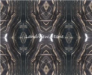 Wooden Black Marble Silver Wave Marble Project