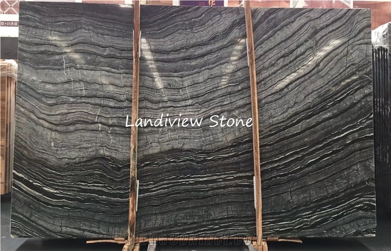 Wooden Black Marble Silver Wave Marble Project