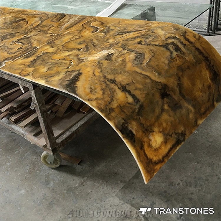 Customized Polished Curved Faux Onyx Wall Panel