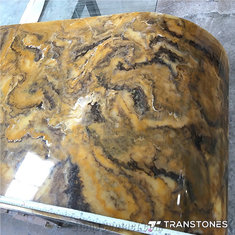 Customized Polished Curved Faux Onyx Wall Panel