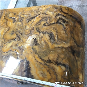 Customized Polished Curved Faux Onyx Wall Panel