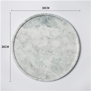 Carrara White Marble Jewelry Fruit Home Decor Tray