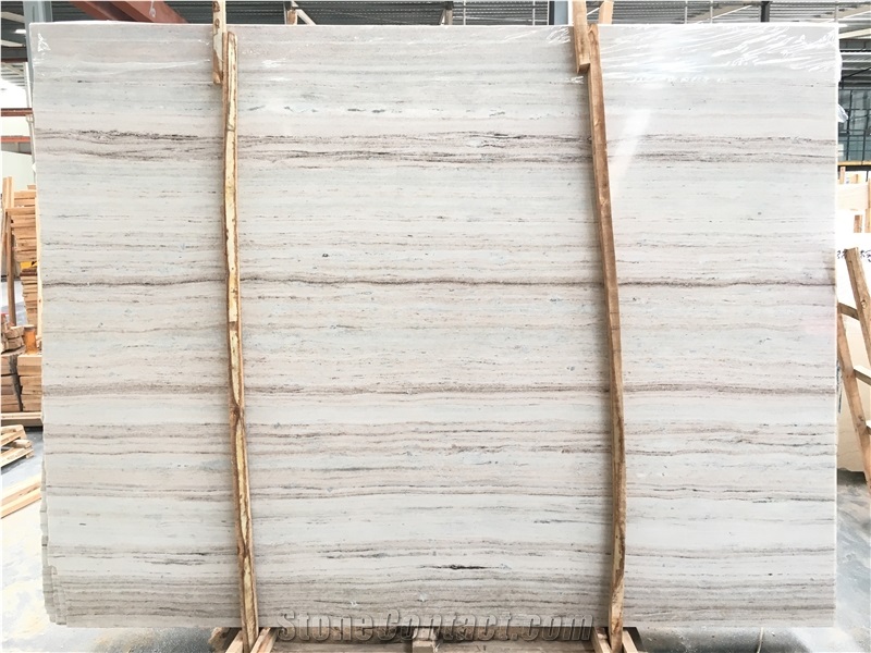China Crystal Wood Vein Marble Milky Way Slab Tile