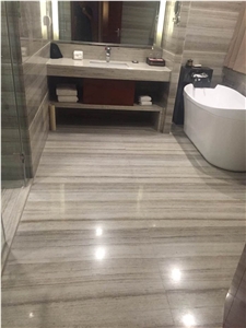 China Crystal Wood Vein Marble Milky Way Slab Tile
