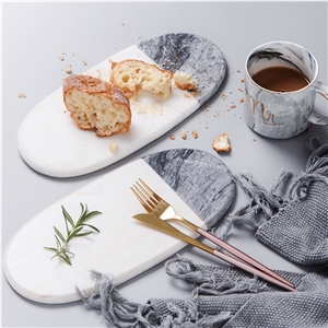 White and Black Marble Joint Steak Fruit Tea Dish