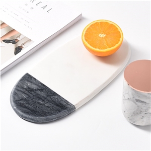 White and Black Marble Joint Steak Fruit Tea Dish