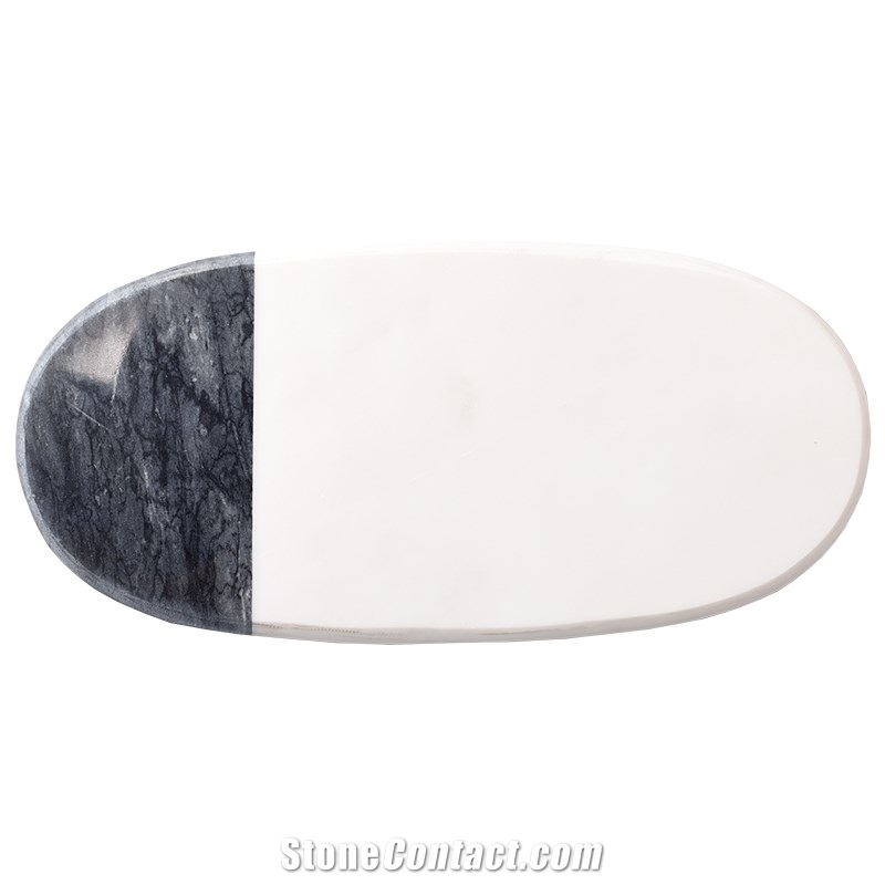 White and Black Marble Joint Steak Fruit Tea Dish