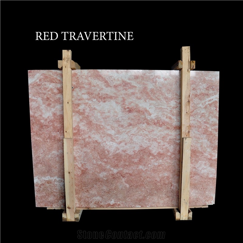 Red Travertine Slabs and Tiles, Pink Travertine