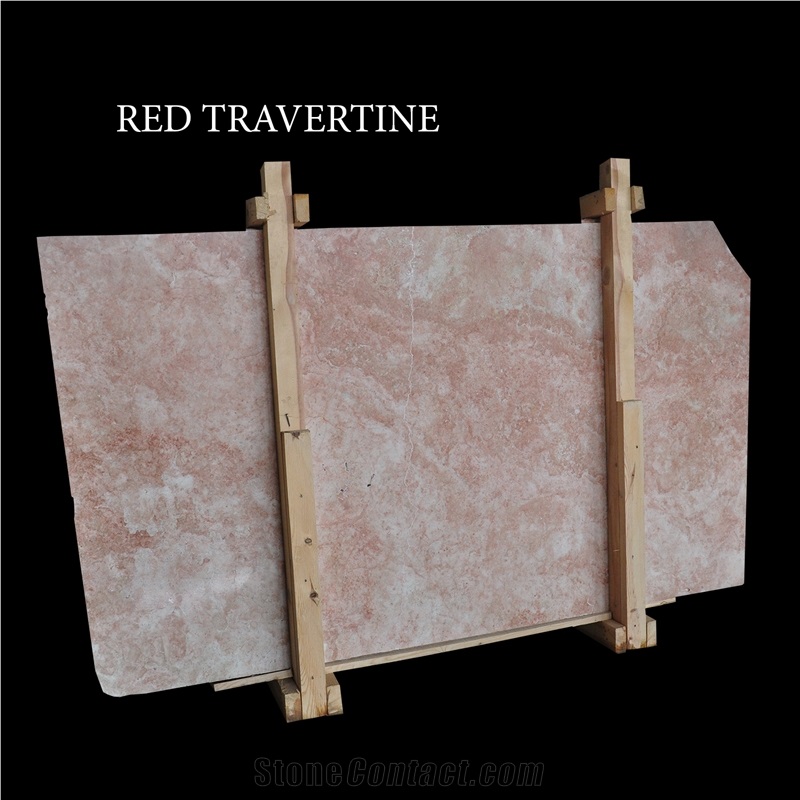 Red Travertine Slabs and Tiles, Pink Travertine