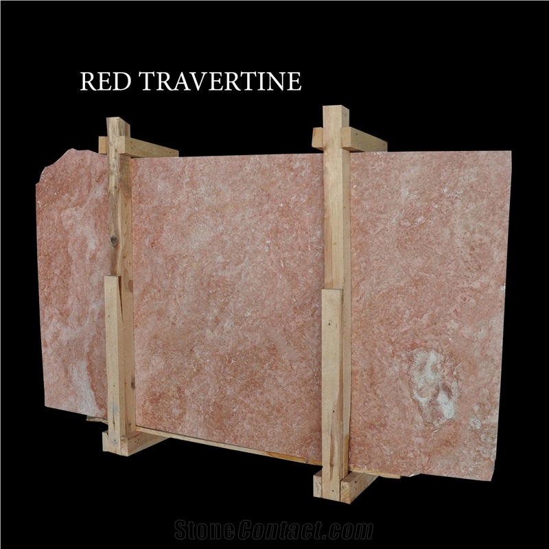 Red Travertine Slabs and Tiles, Pink Travertine