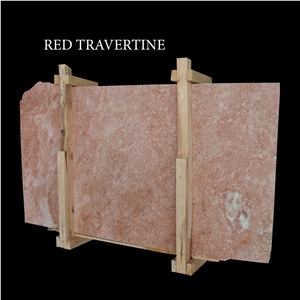 Red Travertine Slabs and Tiles, Pink Travertine