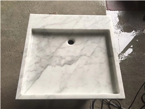 Bianco Statuario White Marble Stone Square Basin