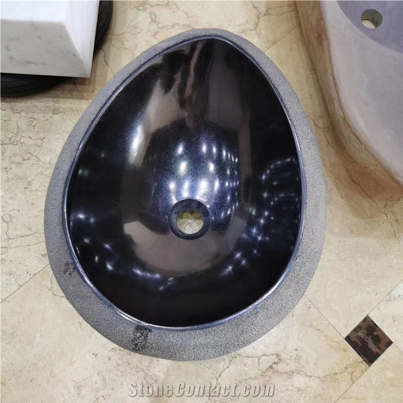China Black Basalt Drop Shape Wash Basin Sink