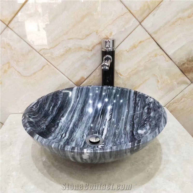 China Palissandro Marble Round Sink Basin Bowls