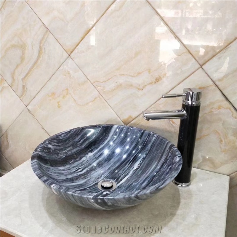 China Palissandro Marble Round Sink Basin Bowls