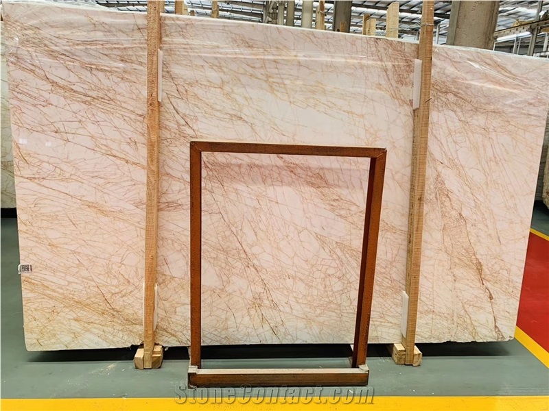 Jade Vein Red Spider Marble Slabs Pink Floor Tiles