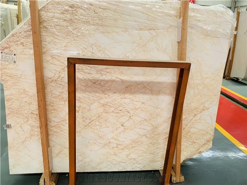Jade Vein Red Spider Marble Slabs Pink Floor Tiles