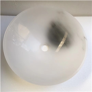 Pakistan White Onyx Round Drop in Basin Sink