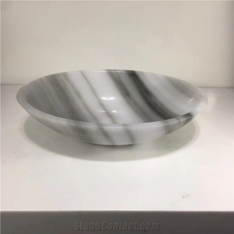 Smoked Onyx Round Stone Basin Drop in Sink