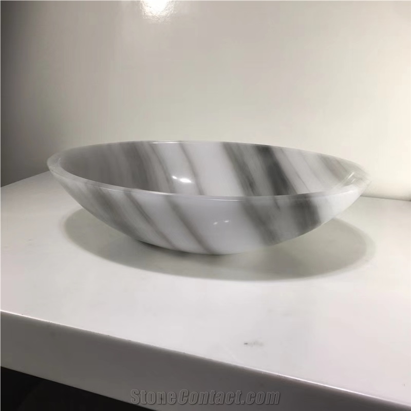 Smoked Onyx Round Stone Basin Drop in Sink