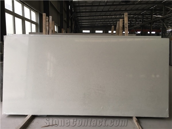 New White Calacatta Quartz Slab Artificial Stone