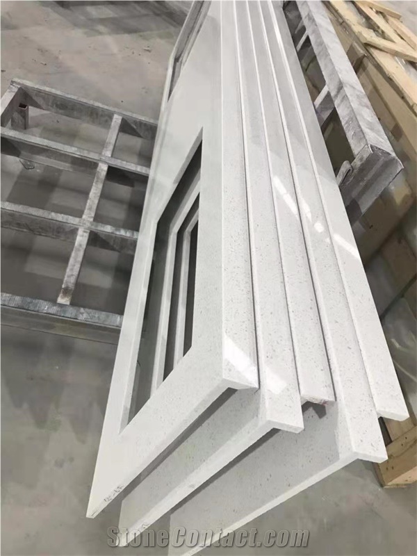 New White Calacatta Quartz Slab Artificial Stone
