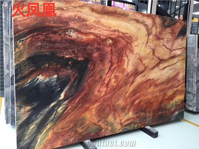 Expensive Fire Phoenix Nature Marble Wall Design