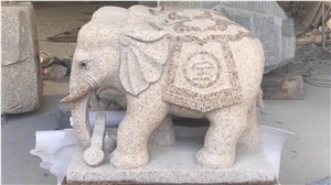 Granite Elephant Sculptures Hand Carved Carvings