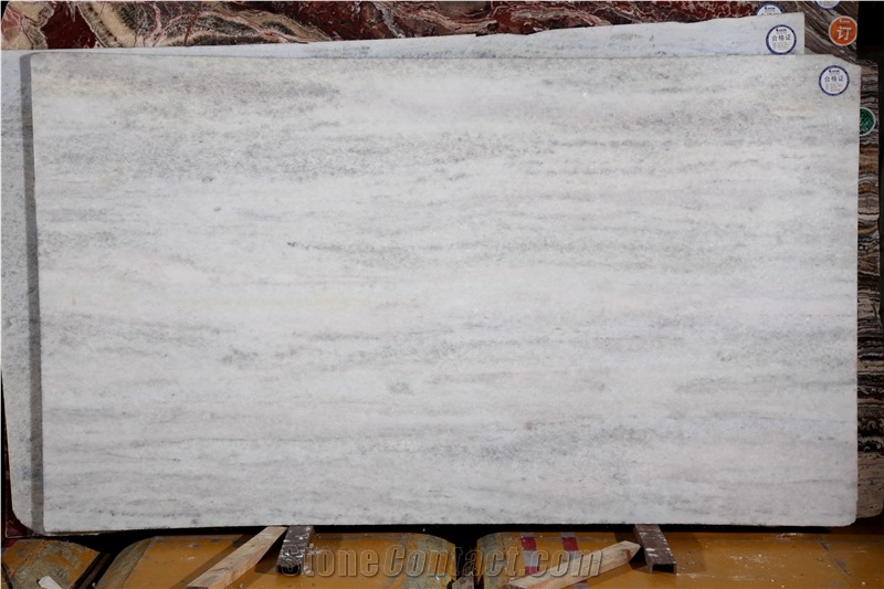 Interior Calcite White Nature Marble Tile Slab