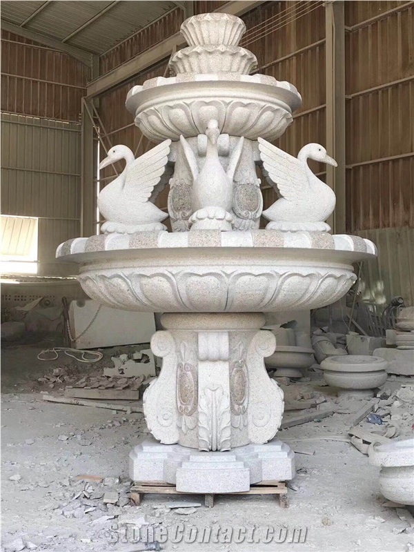 Luxury Villa Granite Fountain Landscape Design