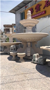 Luxury Villa Granite Fountain Landscape Design