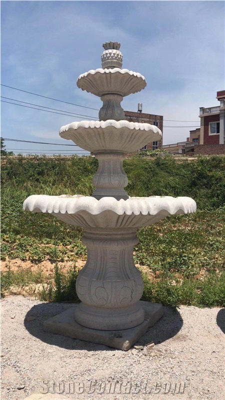 Luxury Villa Granite Fountain Landscape Design