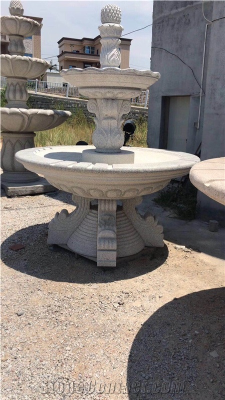 Luxury Villa Granite Fountain Landscape Design