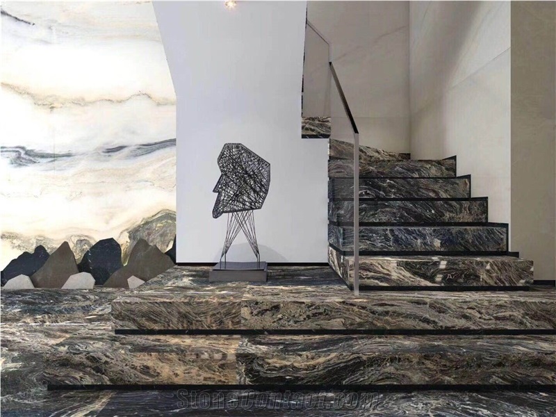 Thin Thick Quartzite Van Gogh Golden Tiles Slabs